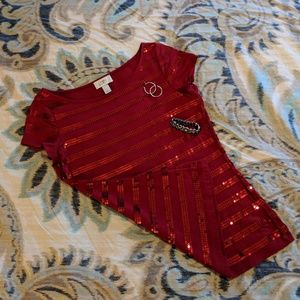 Red sequins shirt Ann Loft